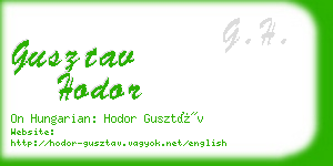 gusztav hodor business card